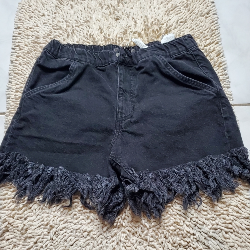 Zara black wash shorts